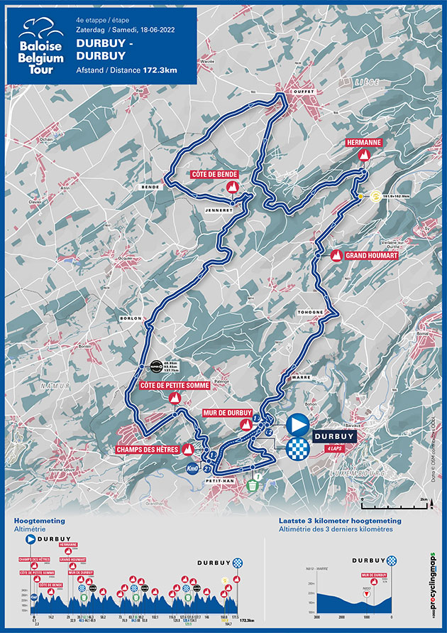 Tour of Belgium stage 4 map